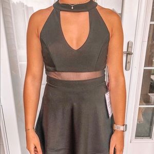 BLACK DRESS WITH MESH